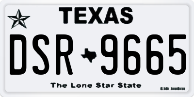 TX license plate DSR9665