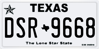 TX license plate DSR9668