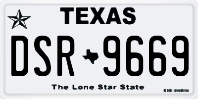 TX license plate DSR9669