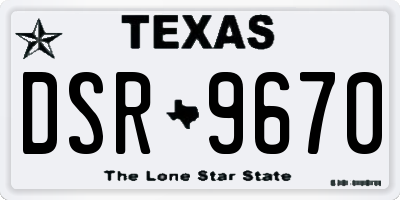 TX license plate DSR9670