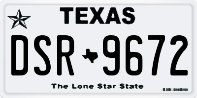 TX license plate DSR9672