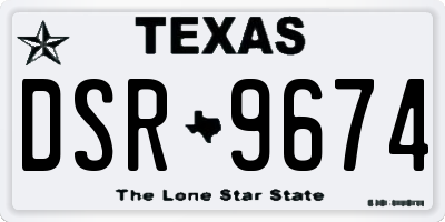 TX license plate DSR9674