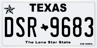 TX license plate DSR9683