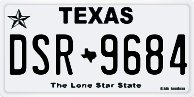 TX license plate DSR9684