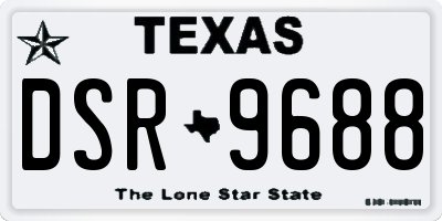 TX license plate DSR9688