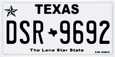 TX license plate DSR9692
