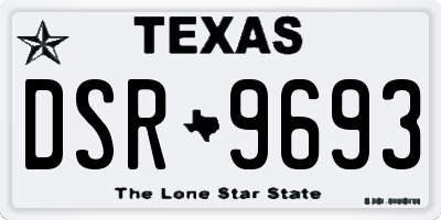 TX license plate DSR9693