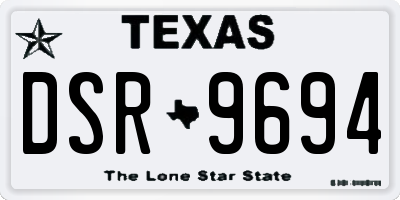TX license plate DSR9694