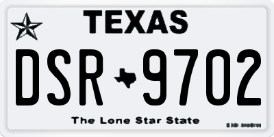 TX license plate DSR9702