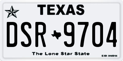 TX license plate DSR9704