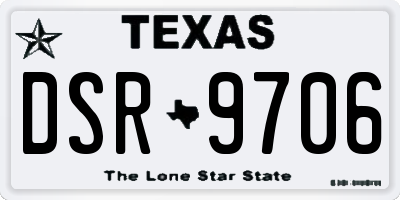 TX license plate DSR9706