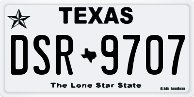 TX license plate DSR9707