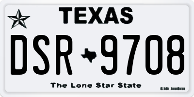 TX license plate DSR9708
