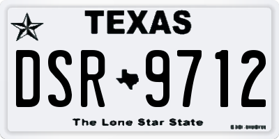 TX license plate DSR9712