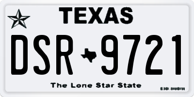 TX license plate DSR9721