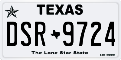 TX license plate DSR9724