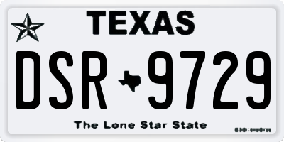 TX license plate DSR9729