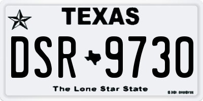 TX license plate DSR9730