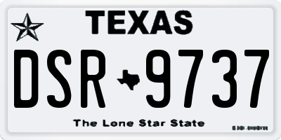 TX license plate DSR9737