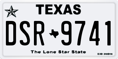 TX license plate DSR9741