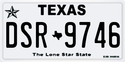 TX license plate DSR9746