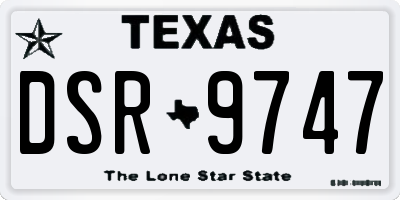 TX license plate DSR9747