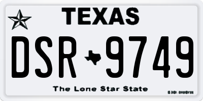 TX license plate DSR9749