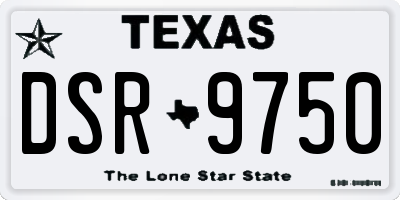 TX license plate DSR9750