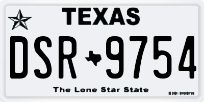 TX license plate DSR9754