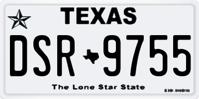 TX license plate DSR9755