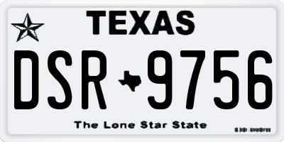 TX license plate DSR9756