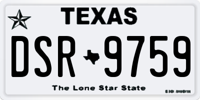 TX license plate DSR9759