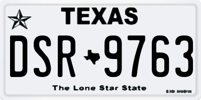 TX license plate DSR9763