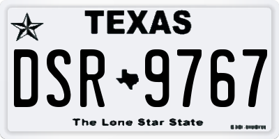 TX license plate DSR9767