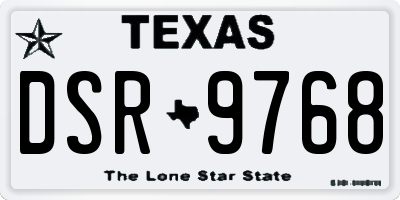 TX license plate DSR9768