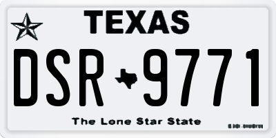 TX license plate DSR9771