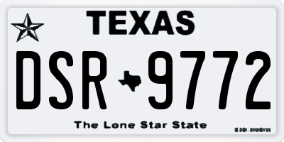 TX license plate DSR9772