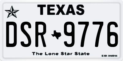 TX license plate DSR9776