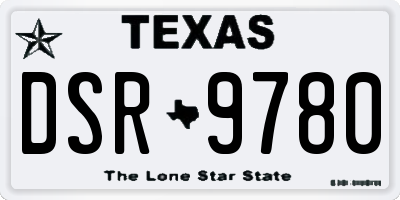 TX license plate DSR9780