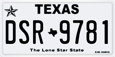 TX license plate DSR9781