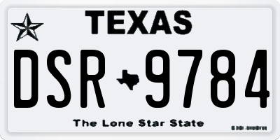 TX license plate DSR9784