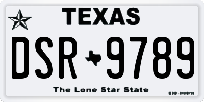 TX license plate DSR9789