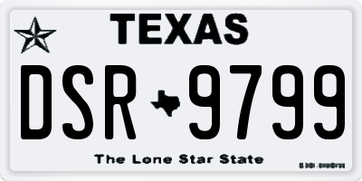 TX license plate DSR9799