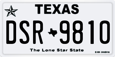 TX license plate DSR9810