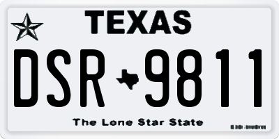 TX license plate DSR9811
