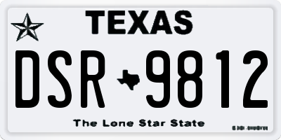 TX license plate DSR9812
