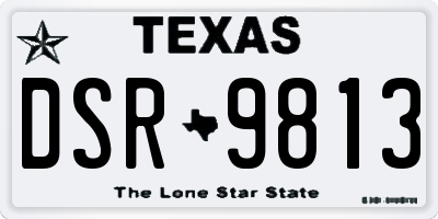 TX license plate DSR9813
