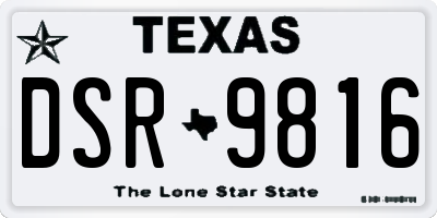 TX license plate DSR9816