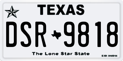 TX license plate DSR9818