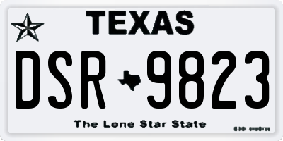 TX license plate DSR9823